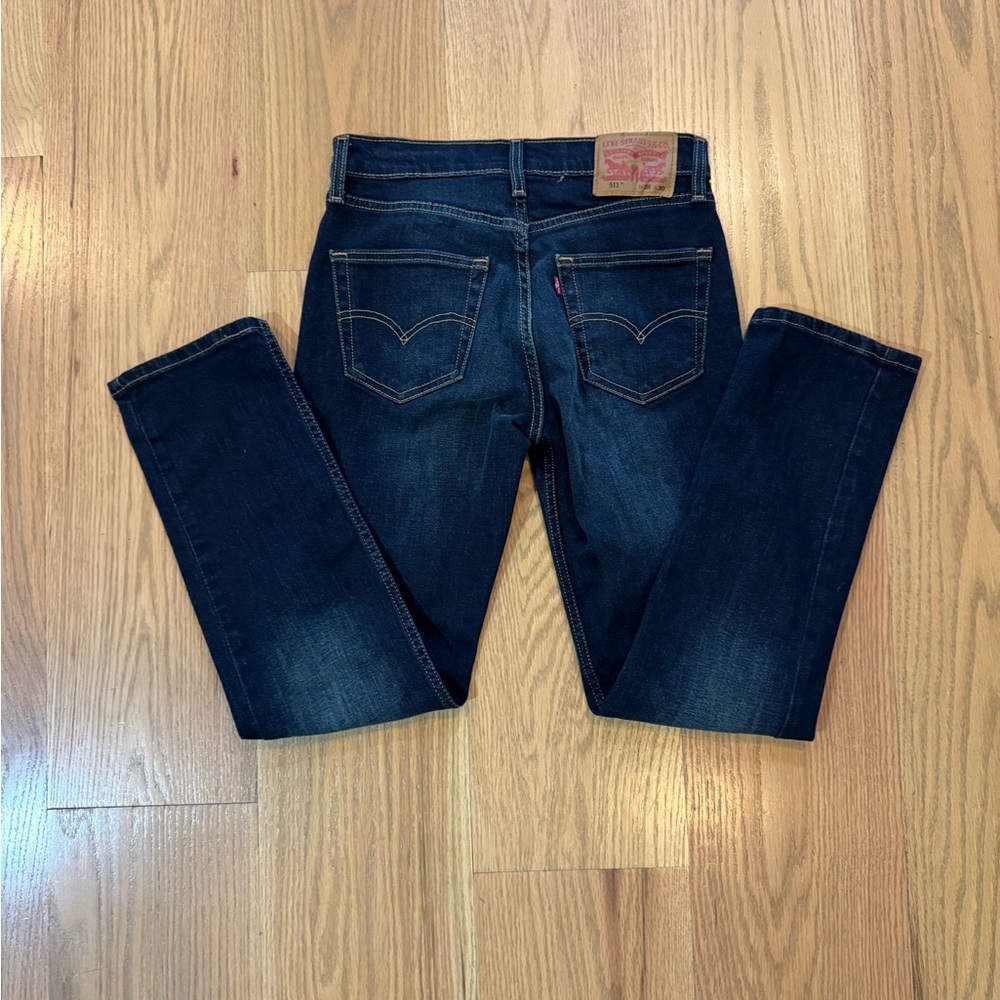 Levi's 511 Blue Straight Jeans Classic Denim - 28x30 - Picture 2 of 5